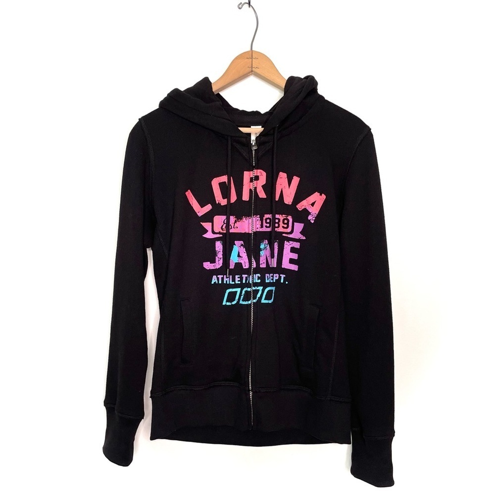 Lorna Jane | Black LJ Excel Classic Front Zip Hoodie Sweatshirt
